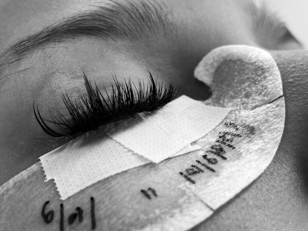Enhanced lashes showing lift and definition