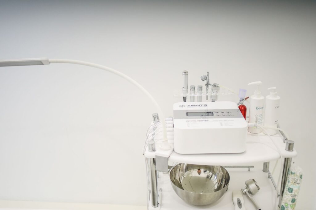 Professional tools and equipment for skincare treatments