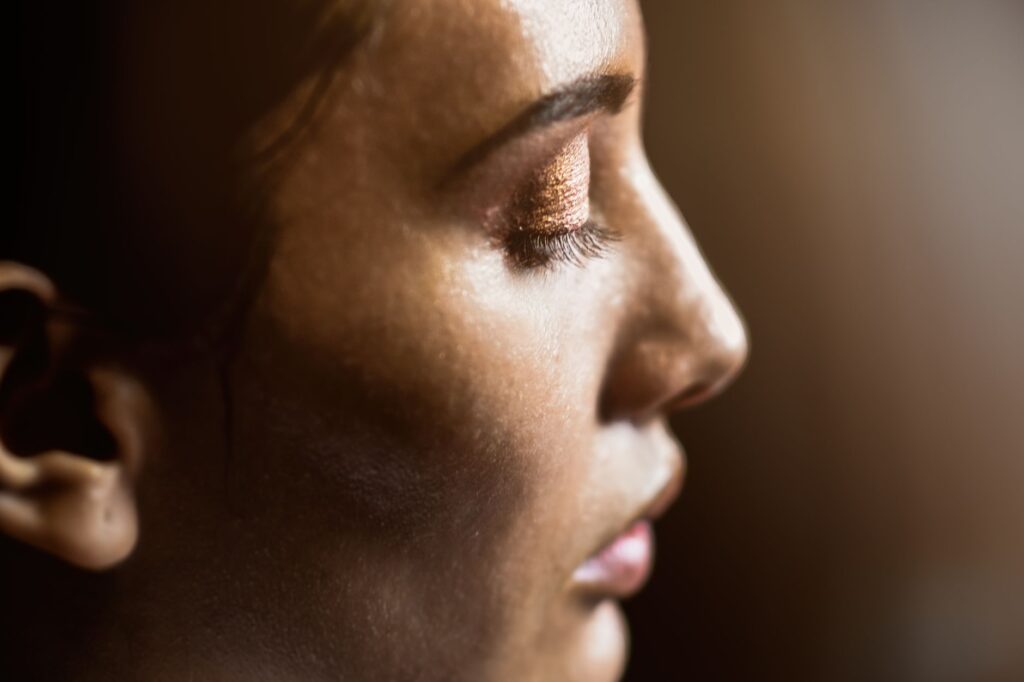 Radiant glowing skin after professional treatment